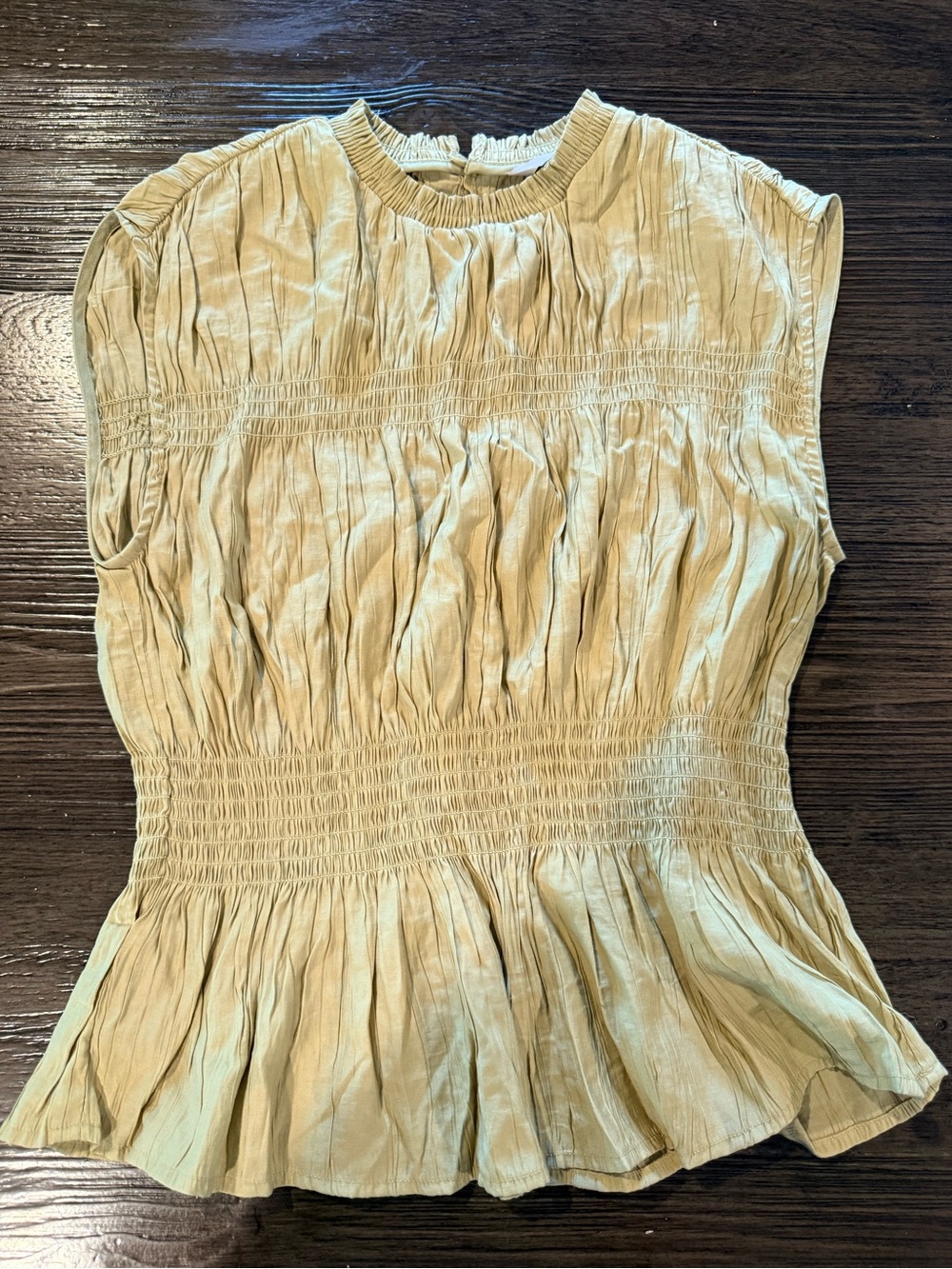H&M Sleeveless Smocked Peplum Top - Sage Green